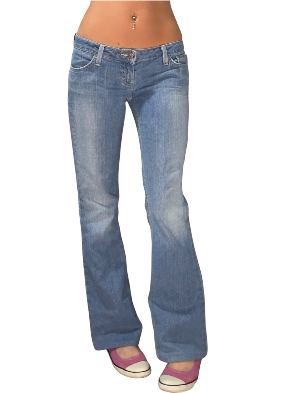 Y2K American Eagle Light Blue Low-Rise Bootcut Jeans